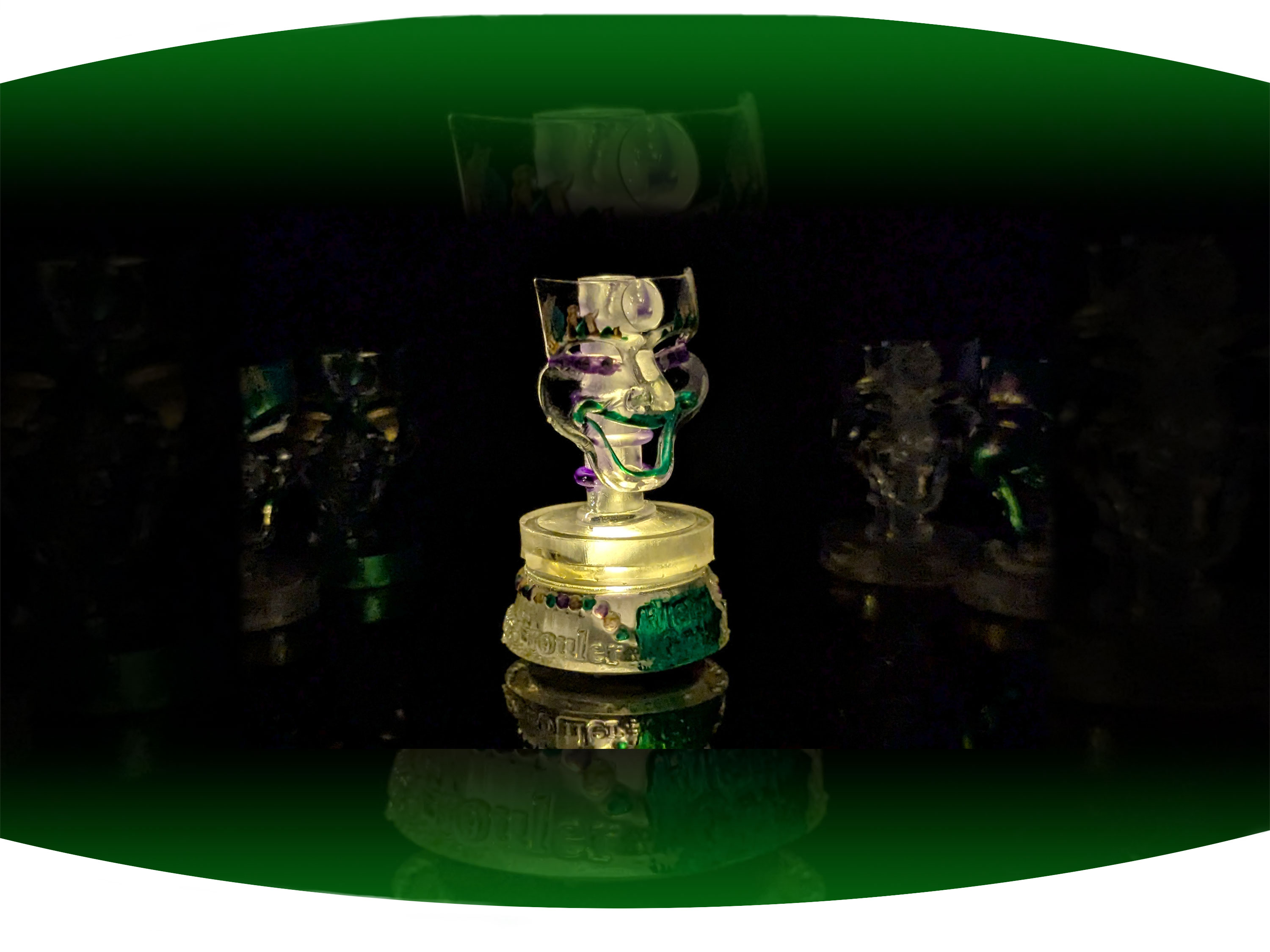 White screen printed  t-shirt with the black text Bywater with red stamp across it that says gentrified